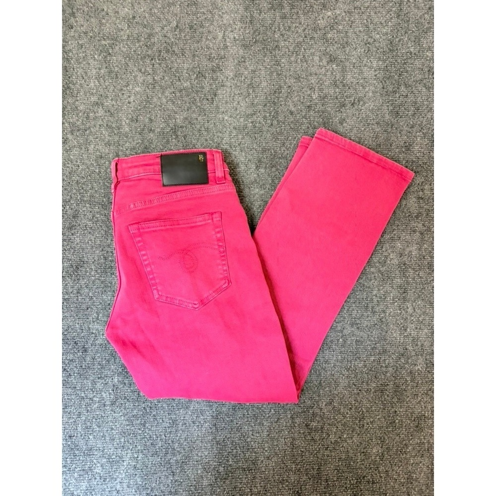 R13 Boy Straight Jeans Vivid Pink Stretch Denim Size 25 R13W0091-D124A Italy